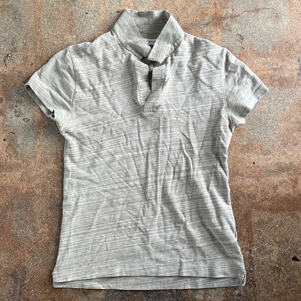 Men’s Orlebar Brown green gray M Short Sleeve Cotton Polo Shirt